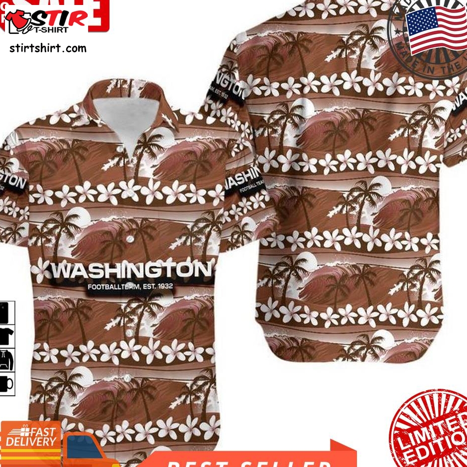 Washington Football Team Coconut Trees Nfl Gift For Fan Hawaii Shirt And Shorts Summer Collection H97  Washington Football Team 