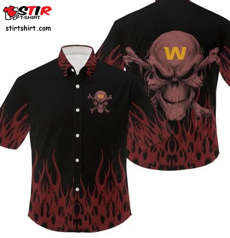Washington Football Team Skull Hawaiian Shirt  Washington Football Team 