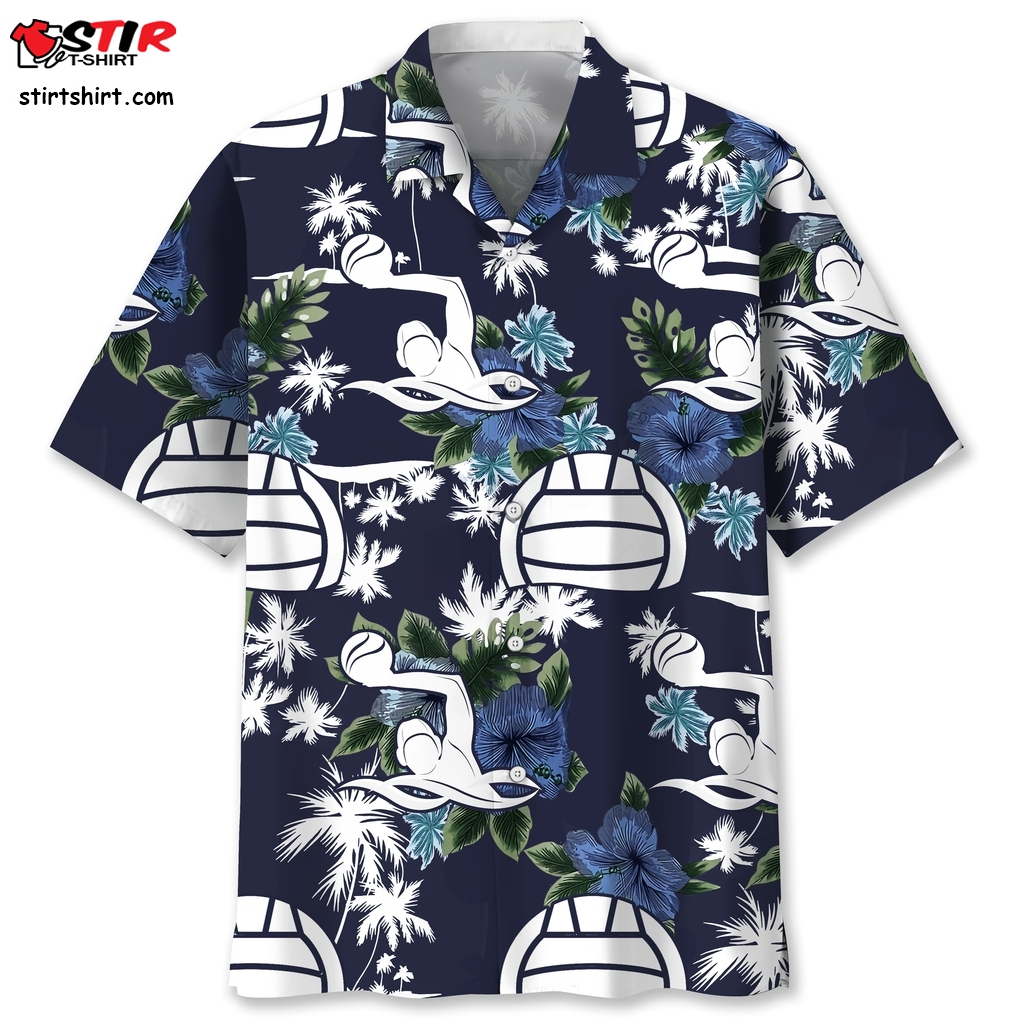 Water Polo Blue Nature Hawaiian Shirt  Hawaiian Polo Shirt