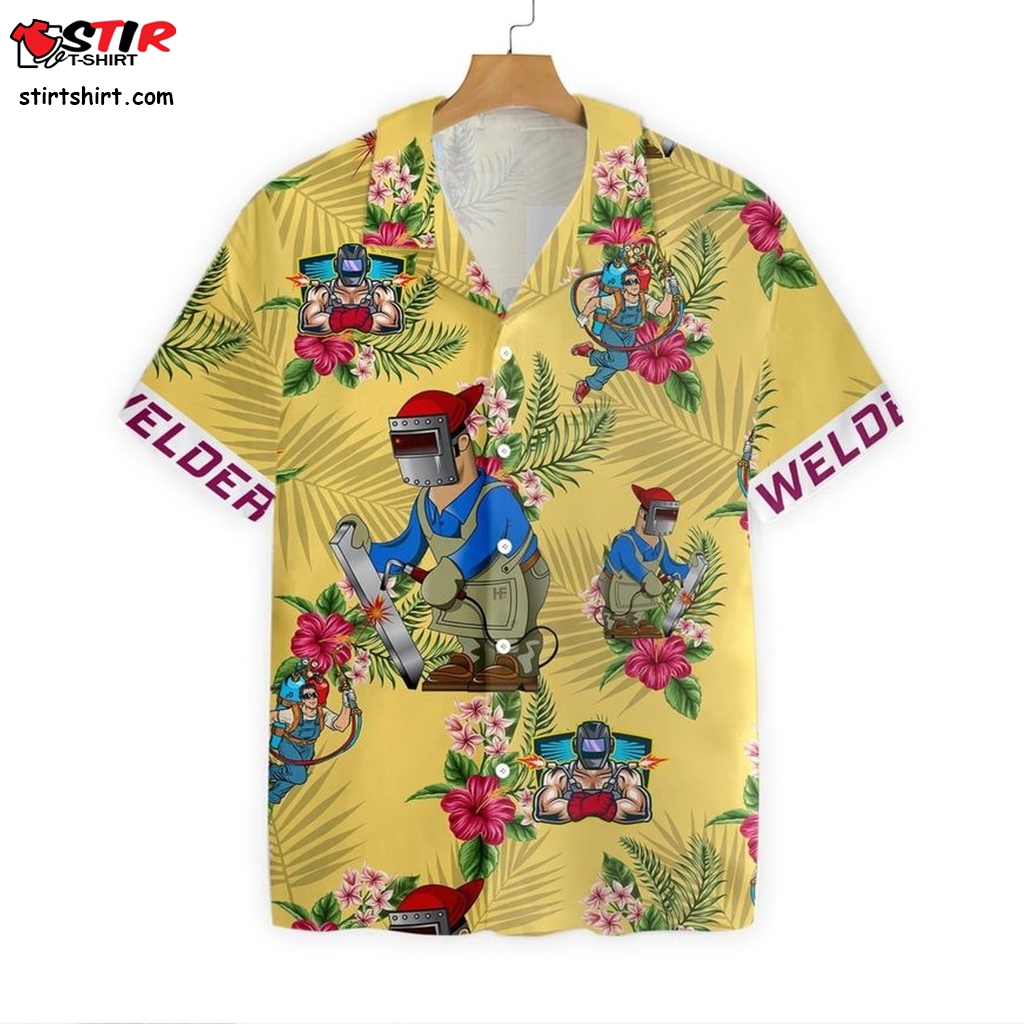Welder Hawaiian Shirt  Hawaiian Tee Shirt