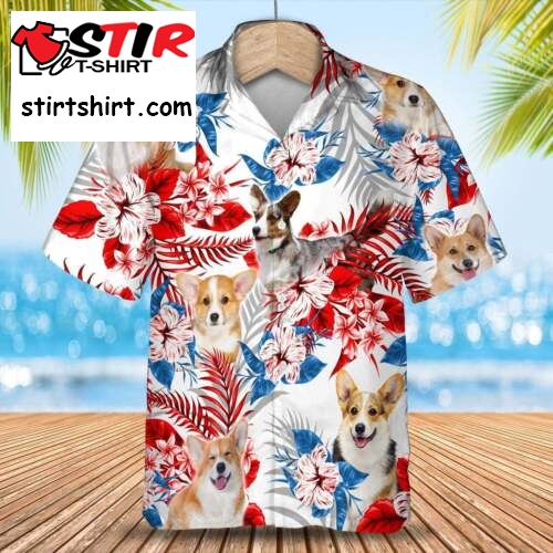 Welsh Corgi Hawaiian Shirt, Cool 3D Full Print Dog In Aloha Beach Shirts, Dog Ha