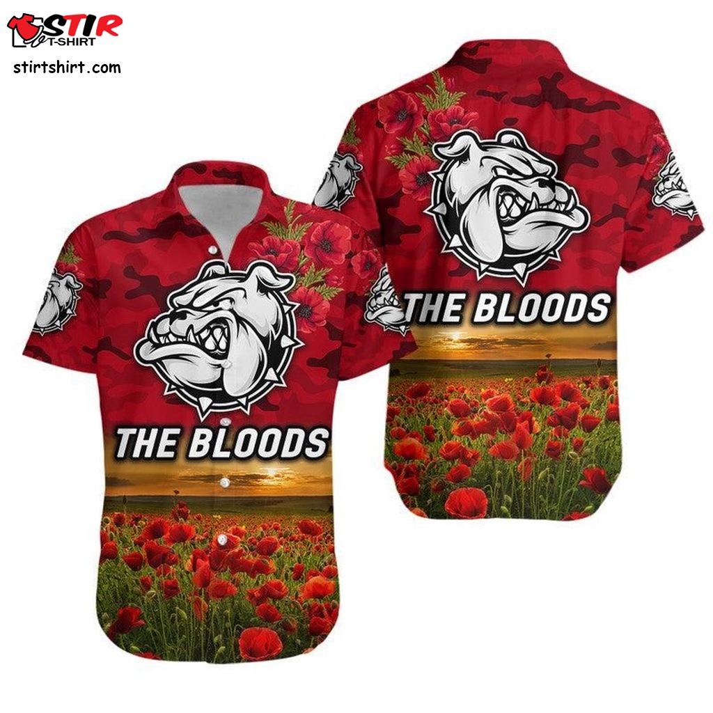 West Football Club Alice Springs  Hawaiian Shirt The Bloods Poppy Vibes   Red Lt8  Chick Fil A 