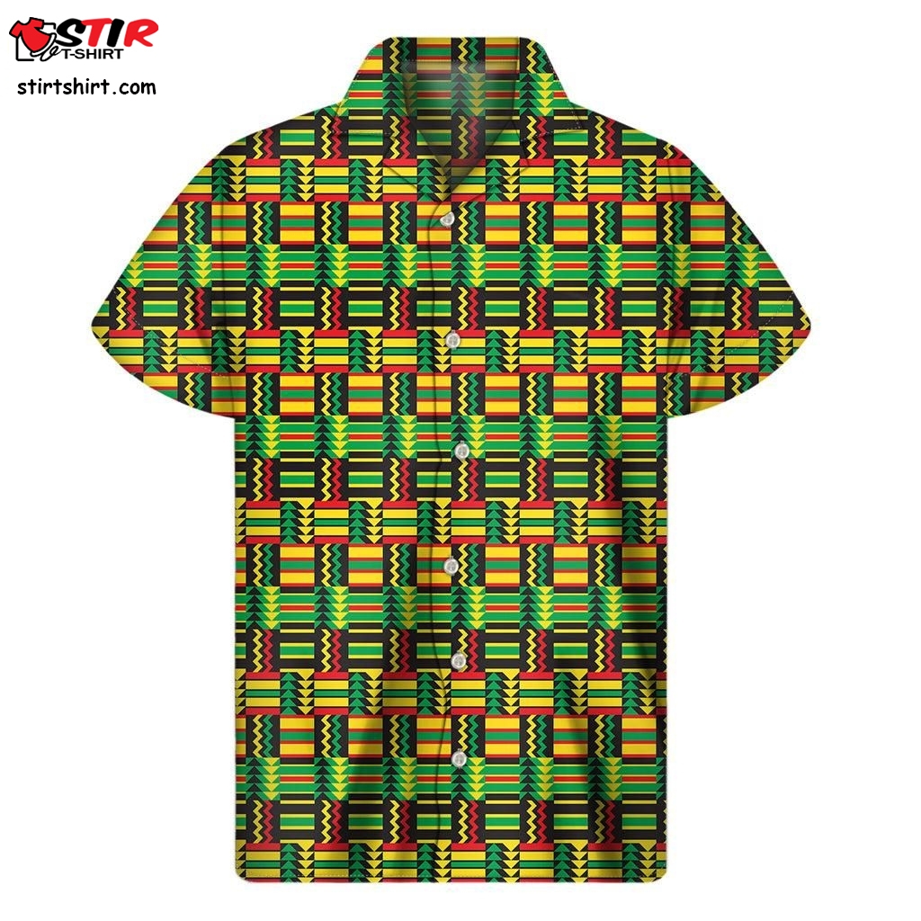 West N Kente Tribal Pattern Print Mens Short Sleeve Shirt  Chick Fil A 