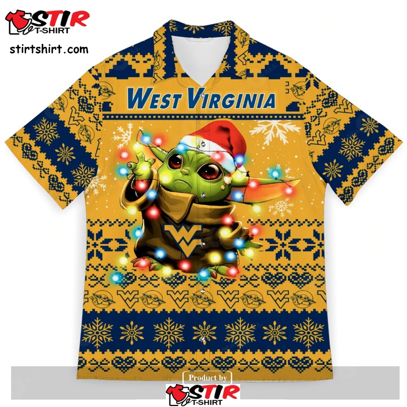 West Virginia Mountaineers Baby Yoda Star Wars Sports Football American Ugly Christmas Sweater New Trends For Fans Club Gifts Unisex Hawaiian Shirt 3D Hawaiian Shirt  Star Wars s