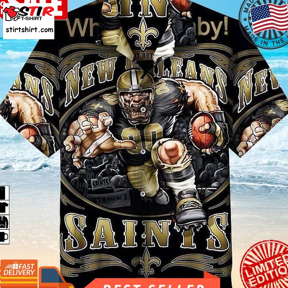 Who Dat Baby New Orleans Saints Nfl Hawaiian Graphic Print Short Sleeve Hawaiian Shirt Size S   5Xl