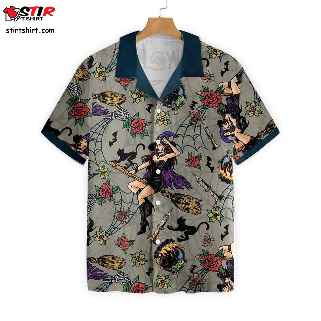Witches Night 3D All Over Print Summer Button Design For Halloween Hawaii Shirt   Emoji