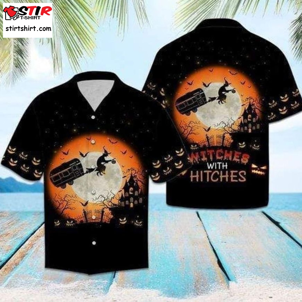 Witches With Hitches Halloween Hawaiian Shirts   With Blazer