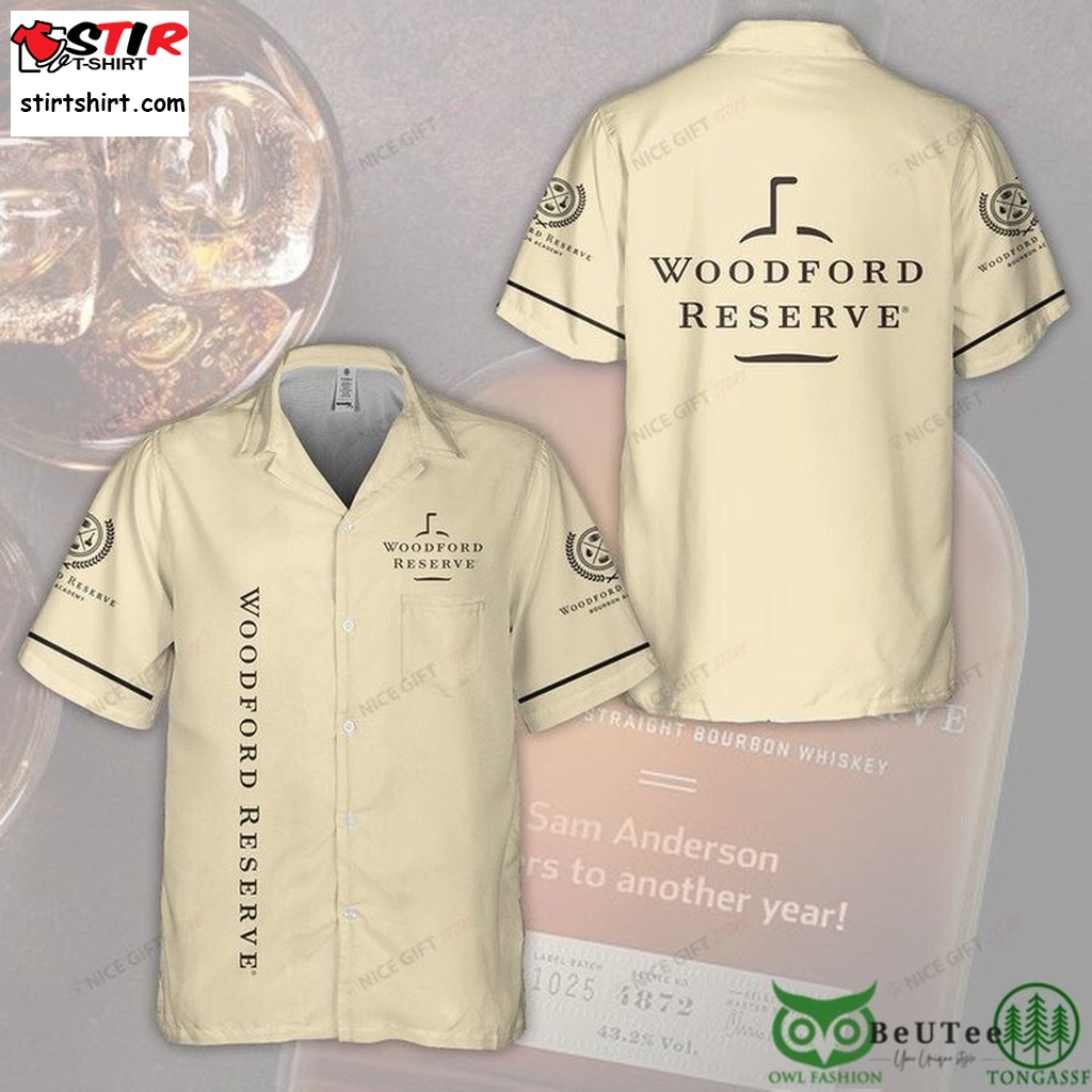 Woodford Reserve Basic Beige Hawaiian Shirt