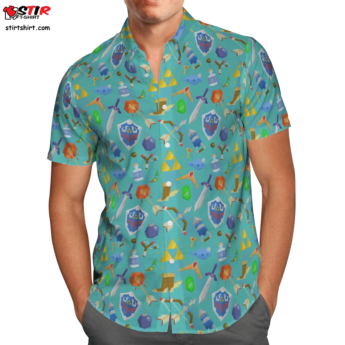 Zelda Item Pattern Hawaiian Shirt  Zelda 