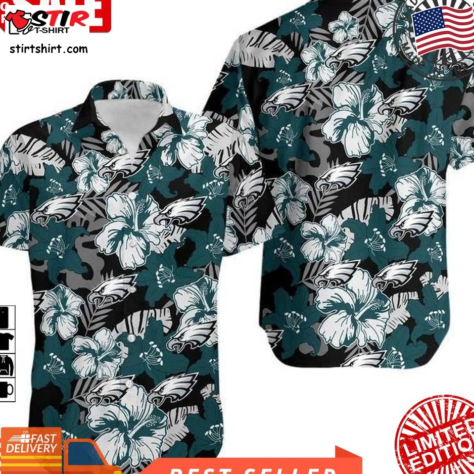 Zokastore Nfl Philadelphia Eagles Flower Hawaiian Shirt Unisex 3D All Over Printed   Pe0519116