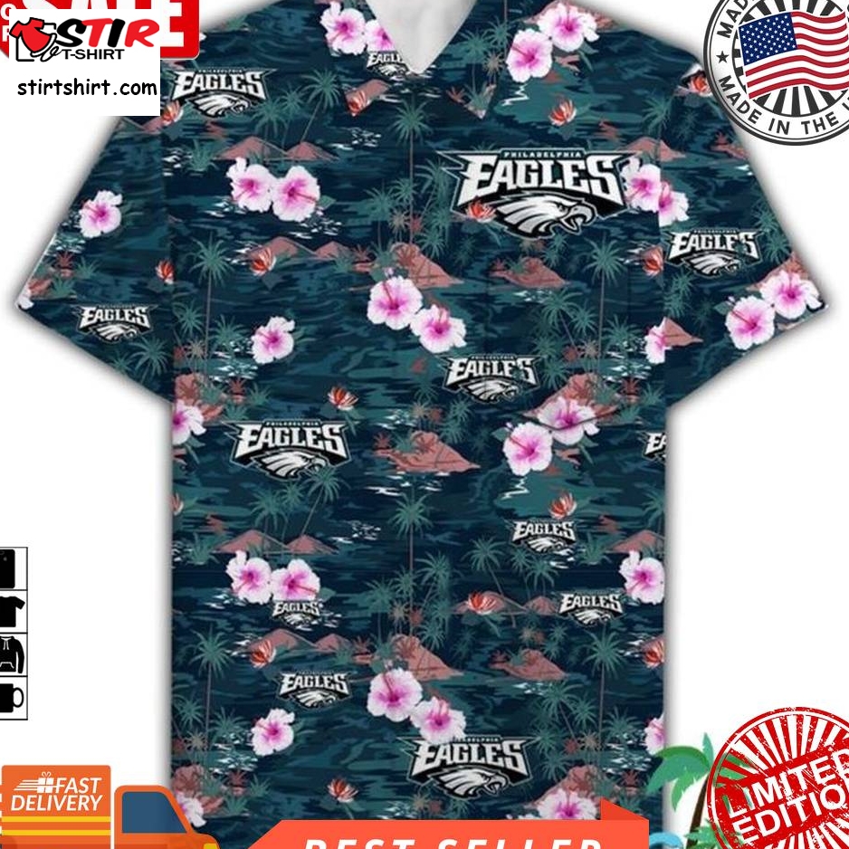 Zokastore Nfl Philadelphia Eagles Flower Hawaiian Shirt Unisex 3D All Over Printed   Pe0519132