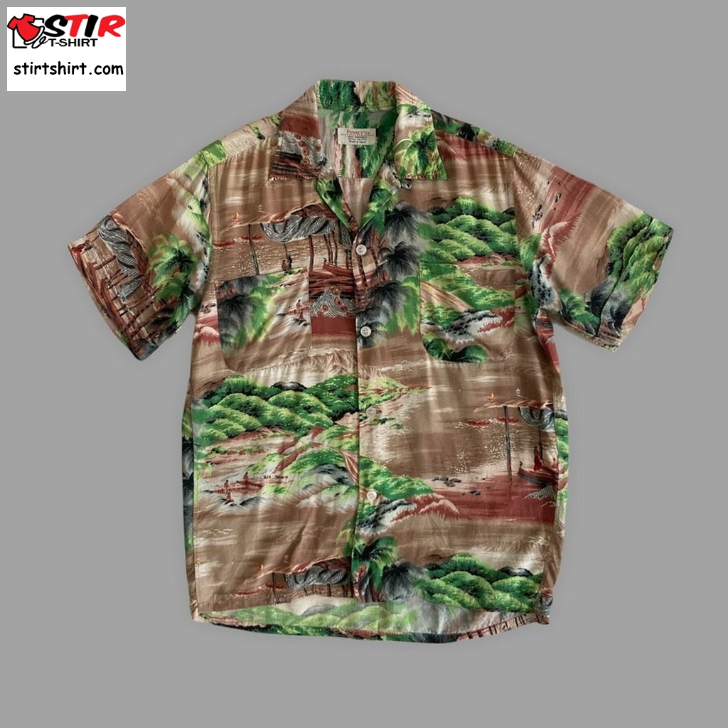 1950S Penneys Hawaiian Shirt   100% Rayon   Made In Japan   Mens Sz S  Mens s