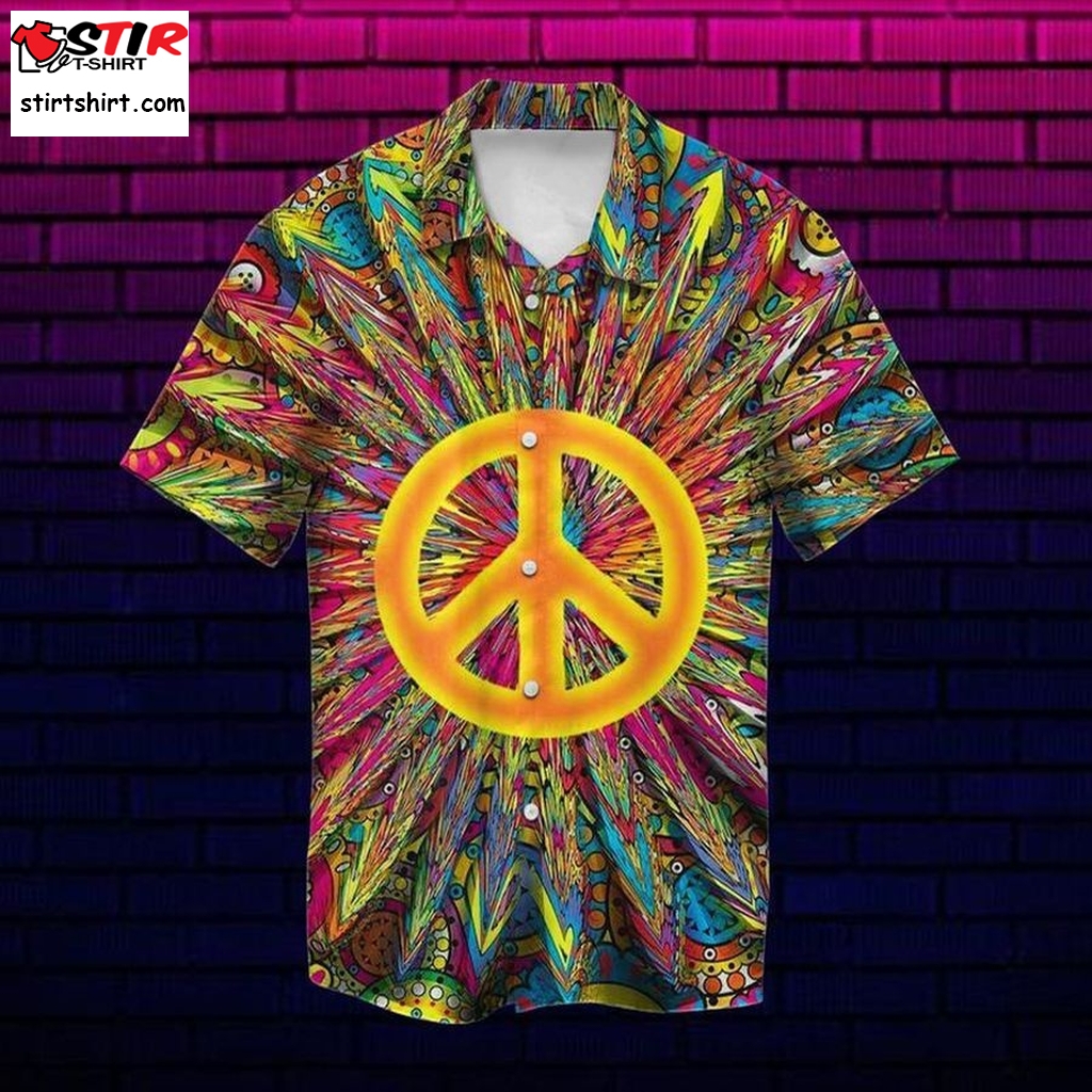 A Peaceful Hippie Hawaiian Shirt Pre11113, Hawaiian Shirt,Womens Funny Shirts, Gift Shirts, Graphic Tee  Womens s