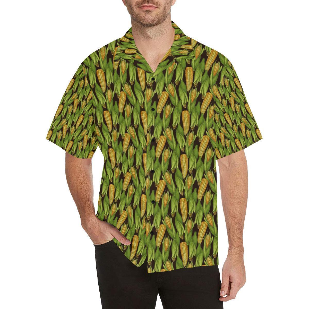 Agricultural Corn Cob Print Hawaiian Shirt Unique Design Unisex Beach Shirtpng