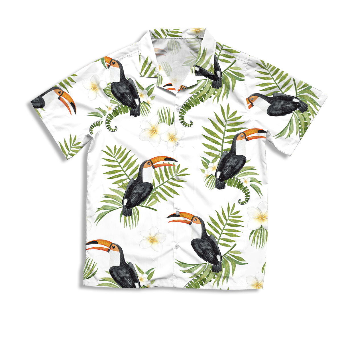 All Over Print Short Sleeve Hawaiian Shirt   Print On Demandpng  White 