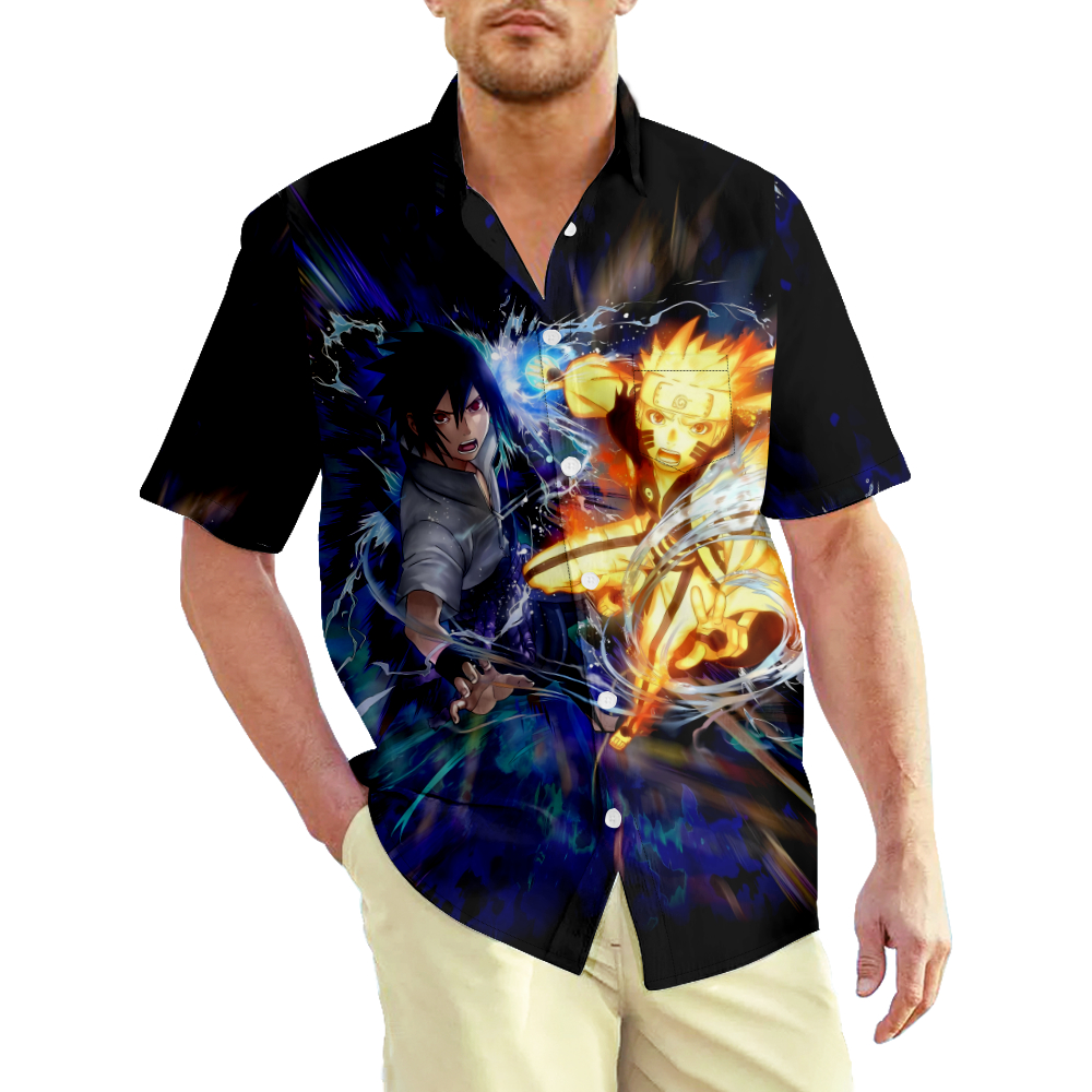 Anime Naruto Men_S T Shirt Button Down Hawaiian Shirtsjpeg  Akatsuki 