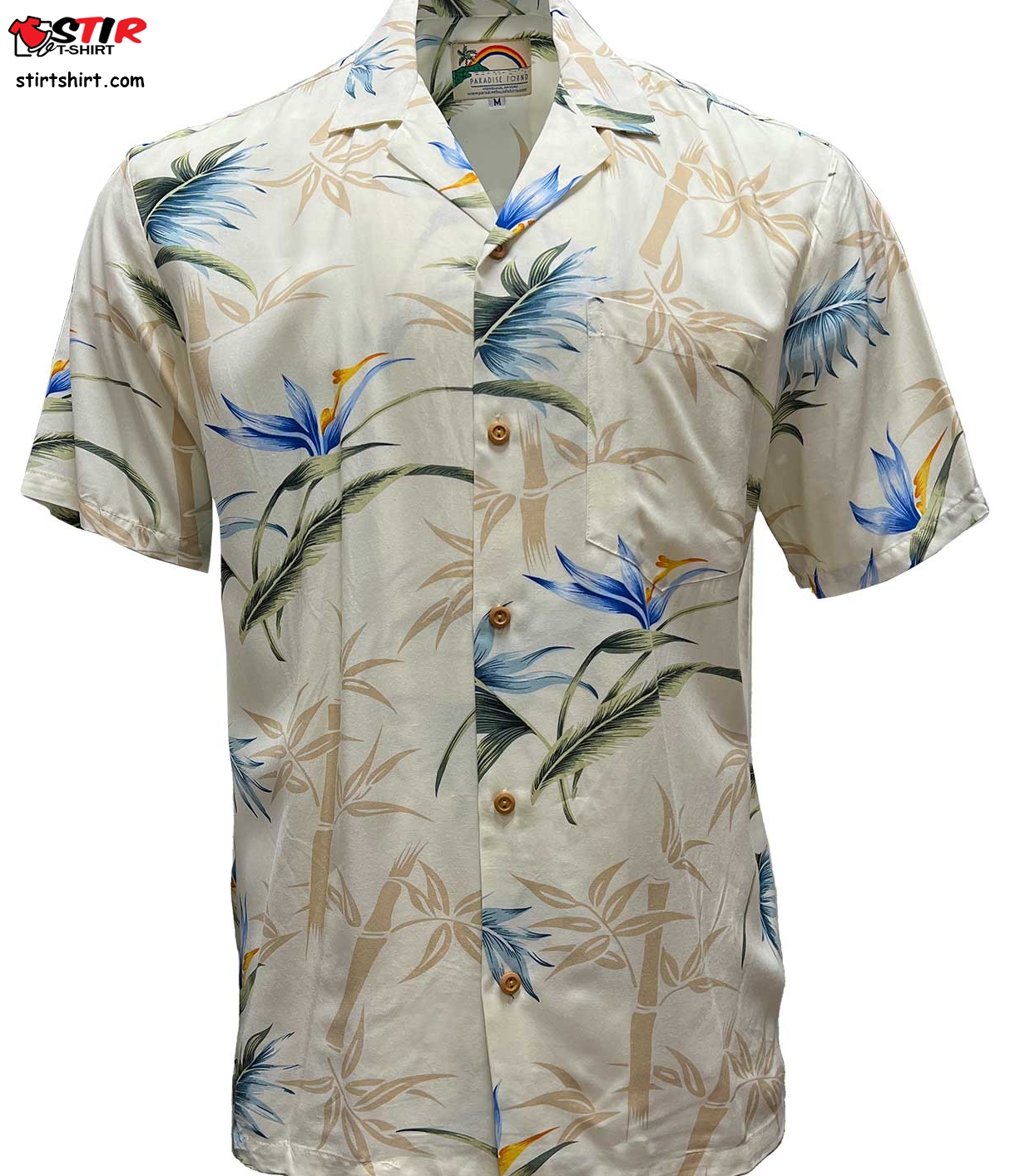 Bamboo Paradise Cream Hawaiian Shirt  Beige 
