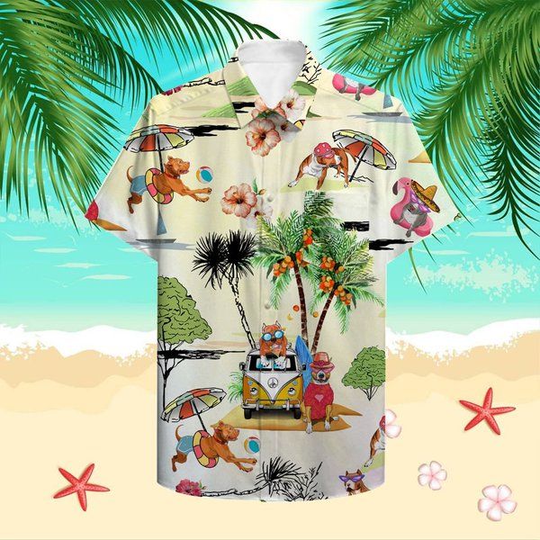 Beach Hawaii Pitbull Hawaiian Shirtjpeg