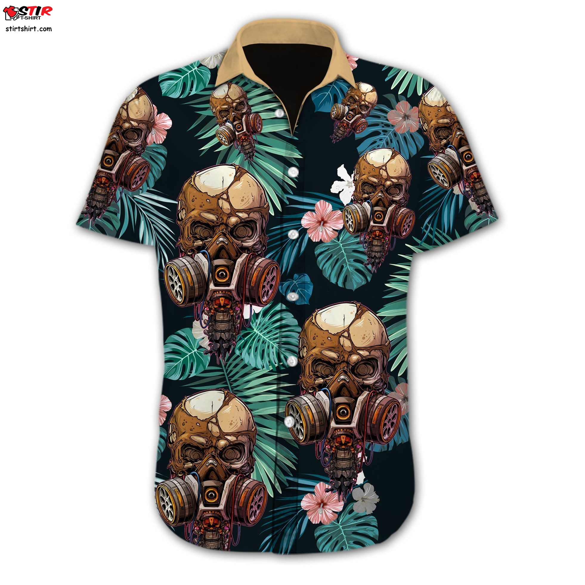 Beach Shirt Discover Cool Skull  Hawaiian Shirt  Skeleton 
