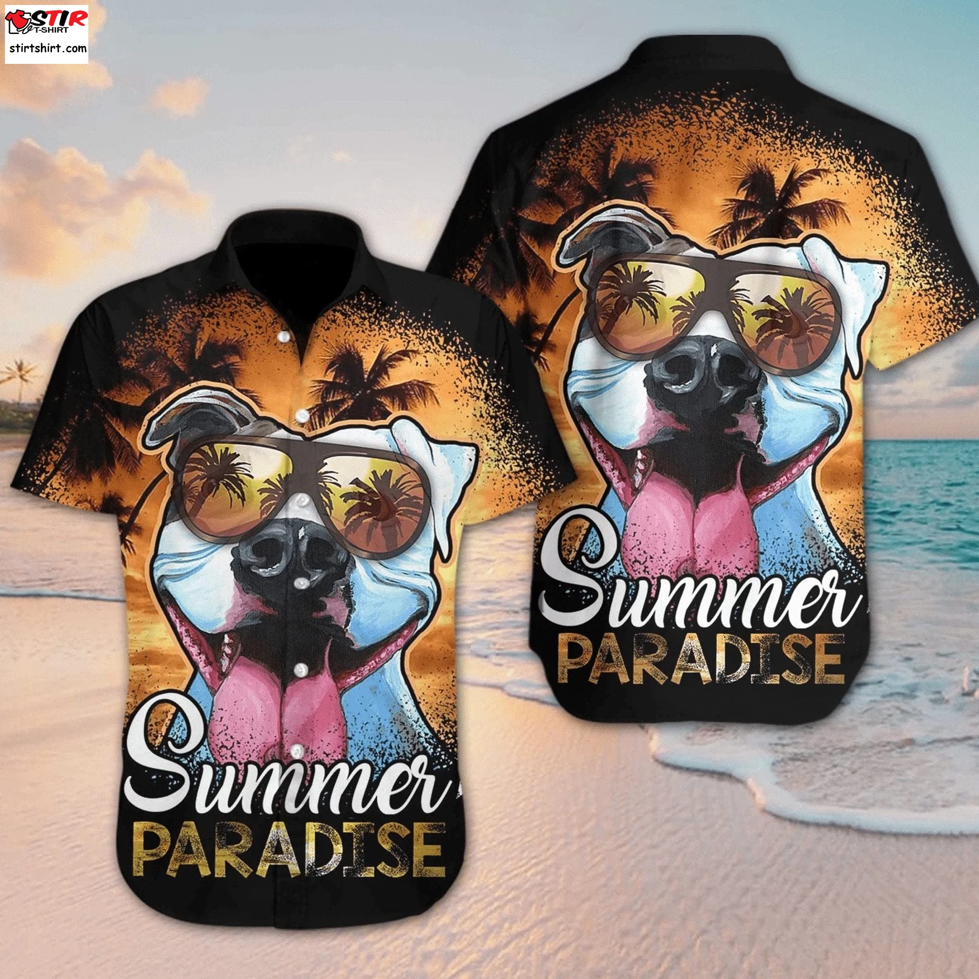 Beach Shirt Get Now Hawaiian Aloha Shirts Pitbull Summer Paradise V, Hawaiian Shirt For Men, Women