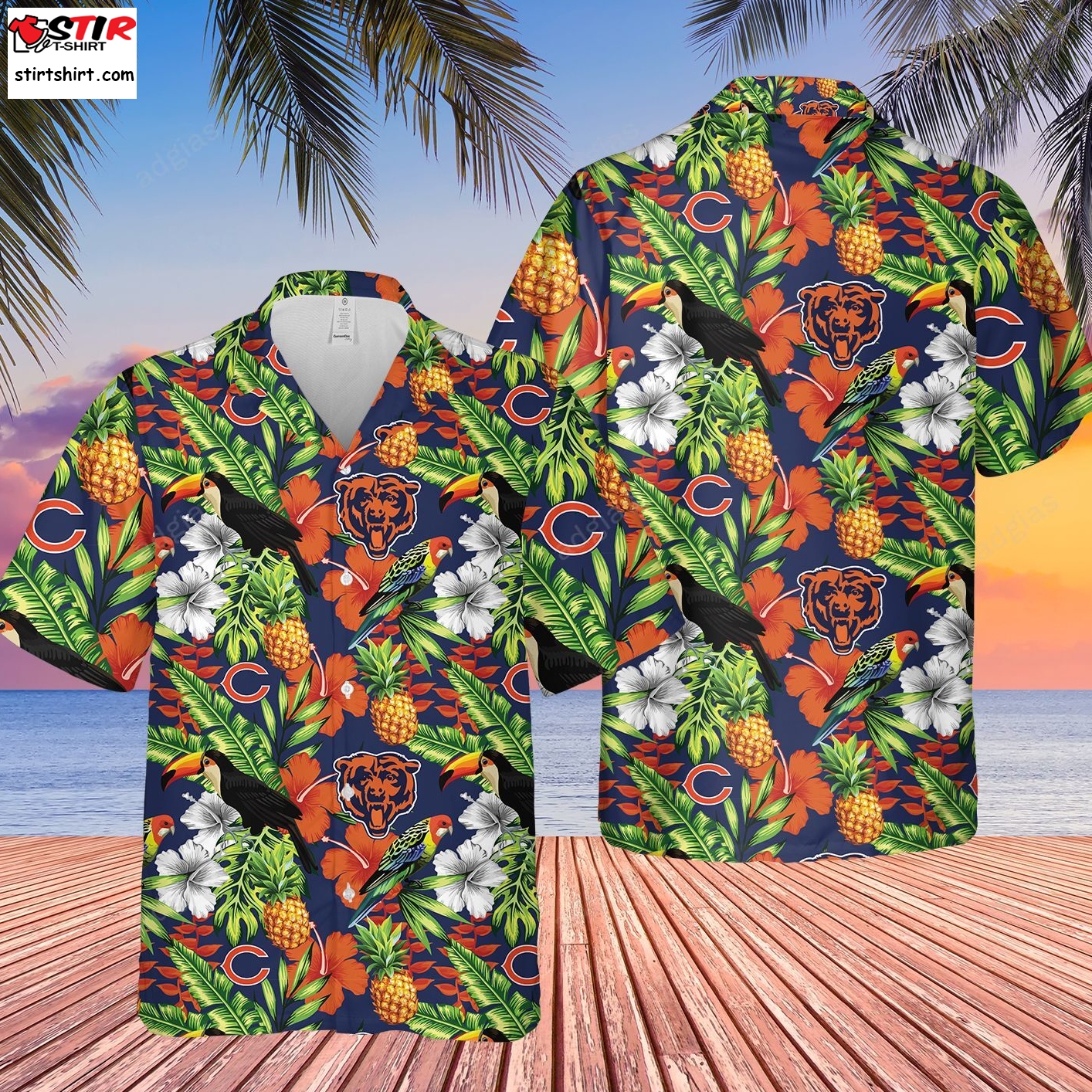 Bears Hawaiian Hawaii Pattern Summer Shirt  Bears 