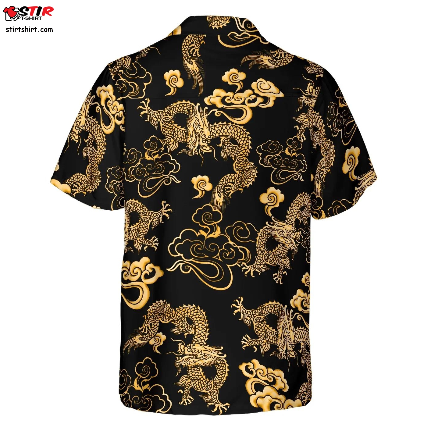 Black Gold Oriental Dragon Hawaiian Shirt, Hawaiian Shirt  Black And Gold 
