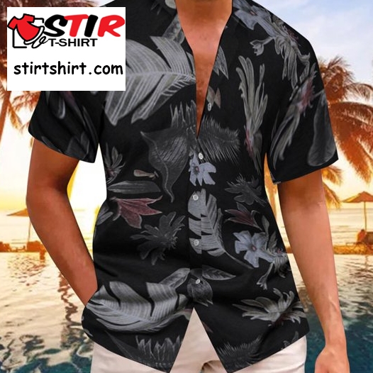 Black Hawaiian Shirt For Men Men_S Summer Fashion Leisure Seaside Beach Hawaiian Printed Shirt  Black  Mens