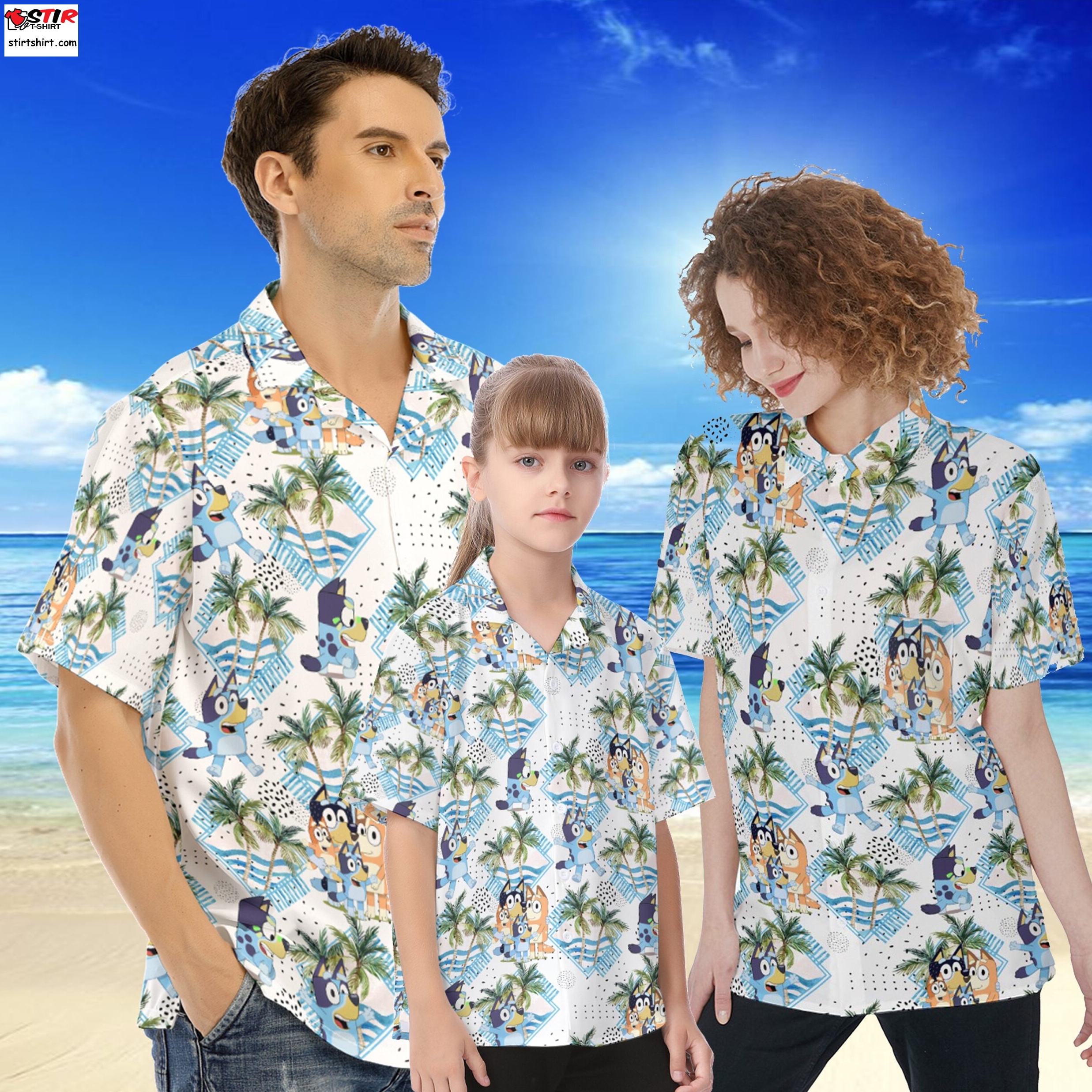 Bluey Hawaiian Dad Life Family Shirt - StirTshirt