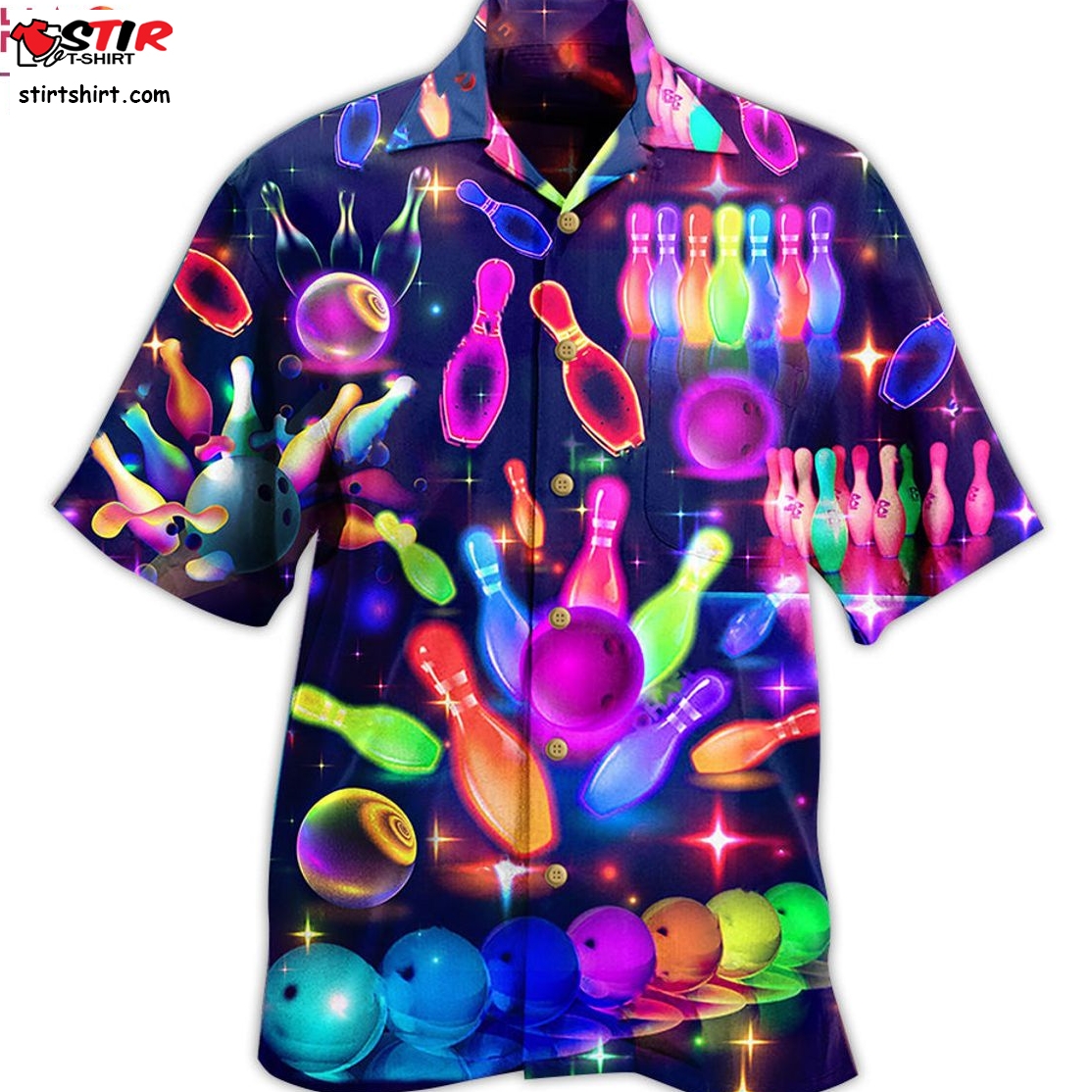 Bowling Rainbow Neon Style Limited Edition Hawaiian Shirt
