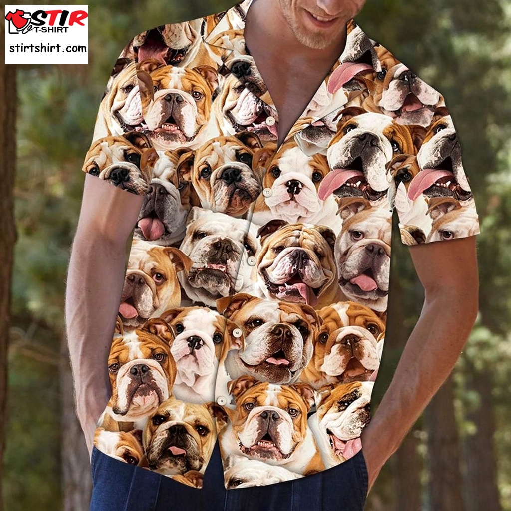 Bulldog Awesome Hawaiian Shirt Pre13398, Hawaiian Shirt,Ladies Funny Shirts, Gift Shirts, Graphic Tee  Ladies s
