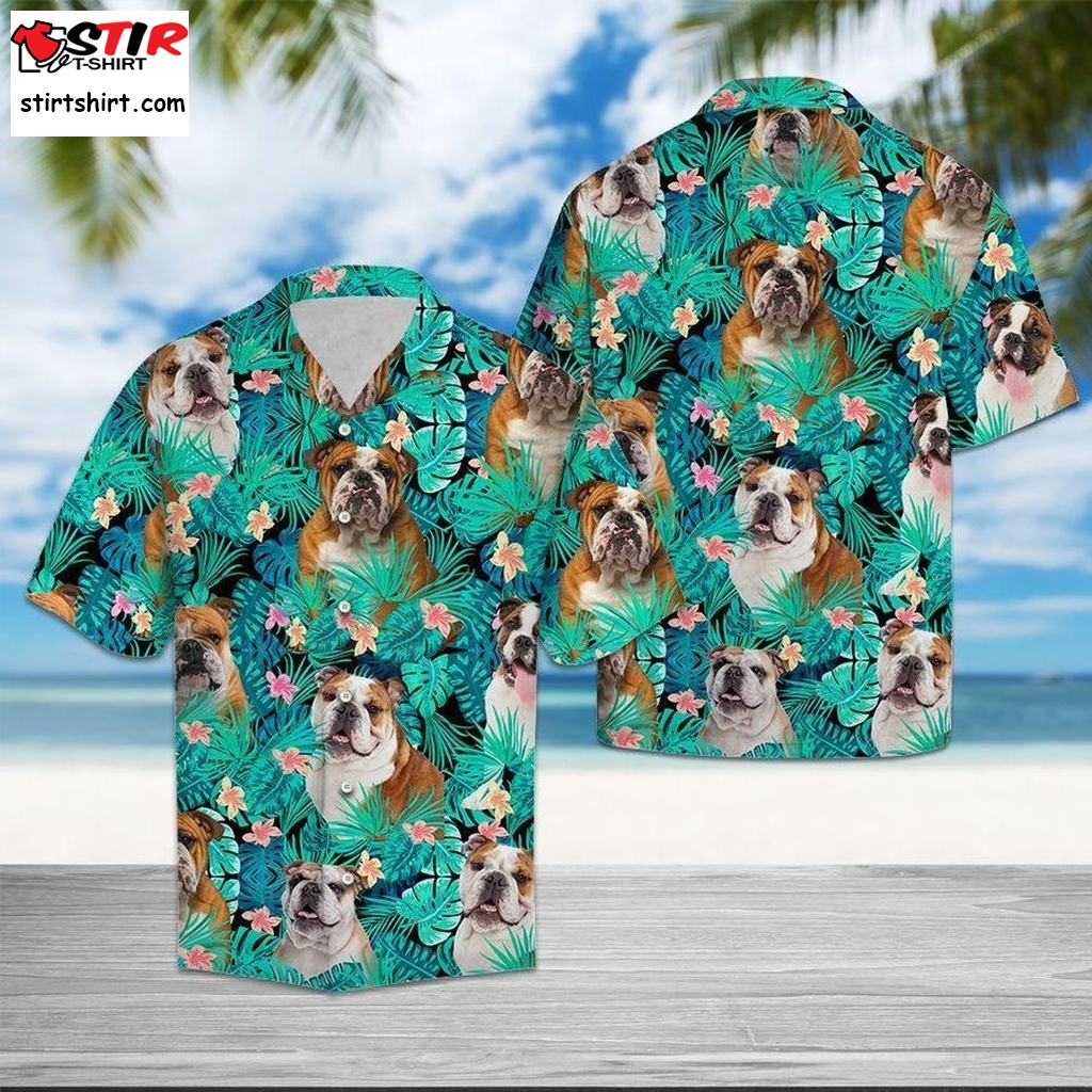 Bulldog Hawaiian Shirt Pre13407, Hawaiian Shirt,Long Sleeve Funny Shirts, Gift Shirts, Graphic Tee  Long Sleeve s