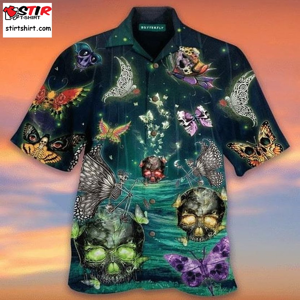 Butterfly Skull Hawaiian Shirt Pre10116, Hawaiian Shirt, Beach Shorts, One Piece Swimsuit, Polo Shirt, Funny Shirts, Gift Shirts, Graphic Tee  Funny s