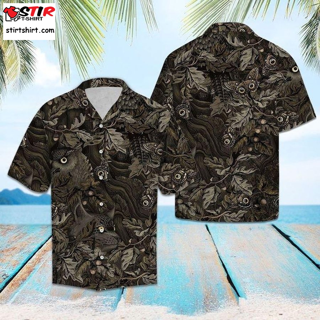 Camouflage Owl Butterfly Hawaiian Shirt Pre13387, Hawaiian Shirt,  Funny Shirts, Gift Shirts  Funny s