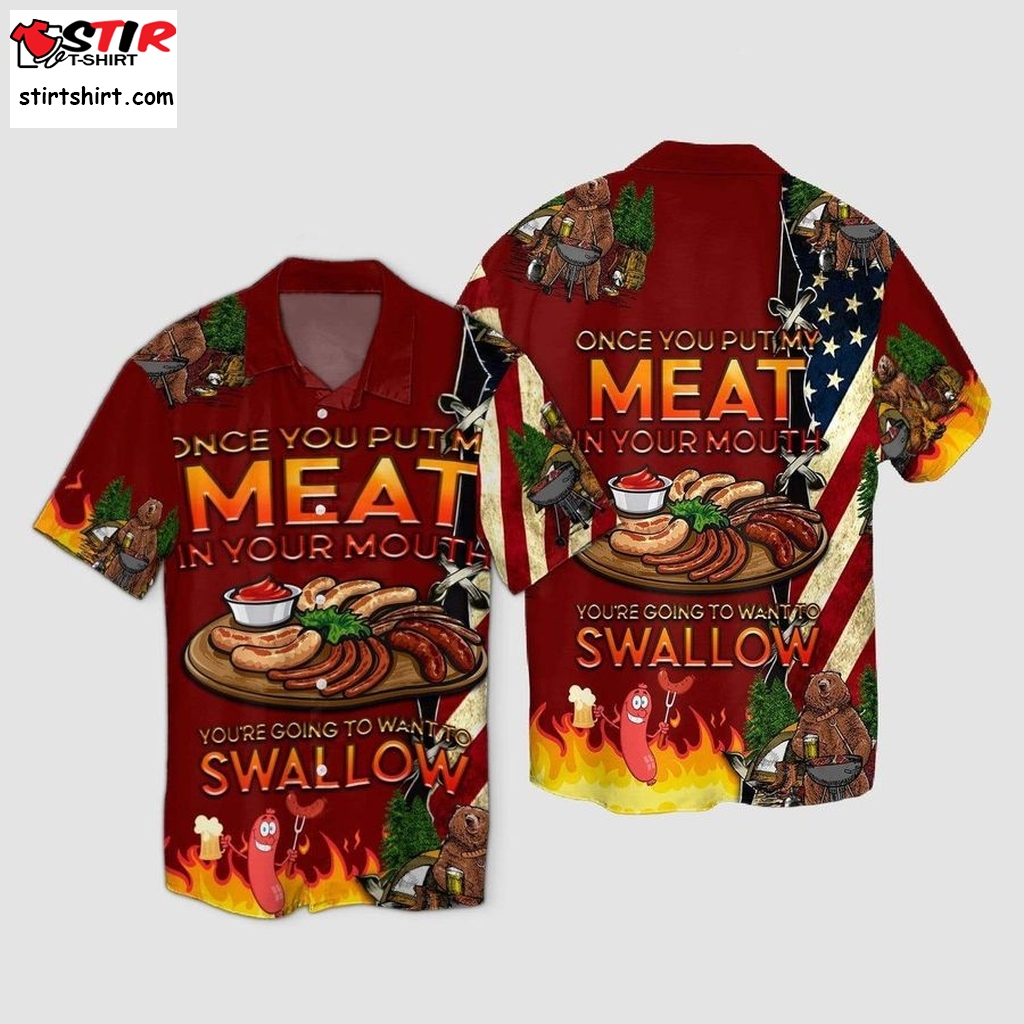 Camping Bear Put My Meat Want To Swallow Hawaiian Shirt Pre11783, Hawaiian Shirt,  Funny Shirts  Funny s