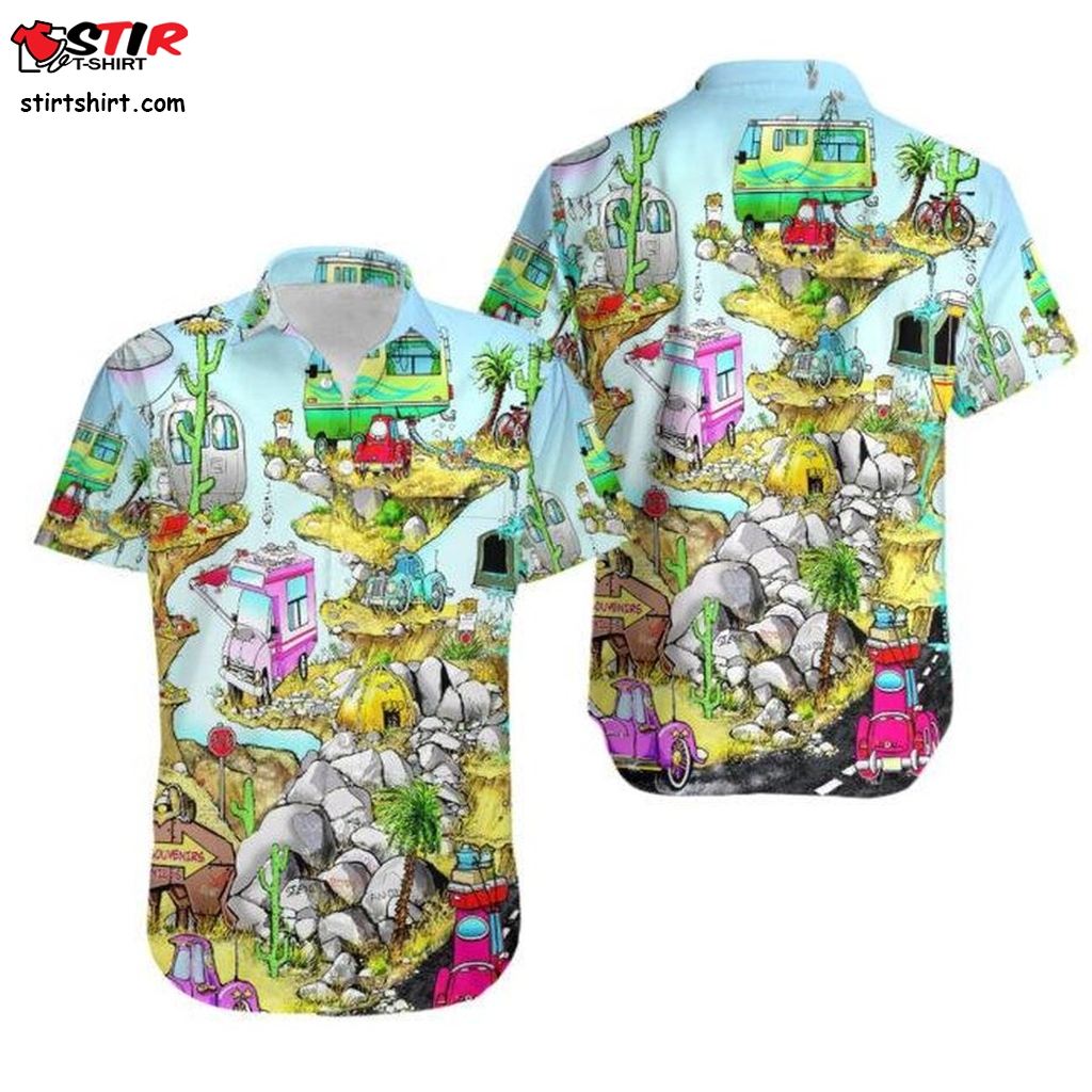 Cartoon Campers Hawaiian Shirt Pre10485, Hawaiian Shirt, Beach Shorts, One Piece Swimsuit, Polo Shirt, Funny Shirts, Gift Shirts, Graphic Tee  Tactical s