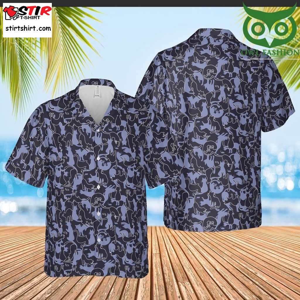 Cat Lovers Funny Black Cats Printed Hawaiian Outfit  Family s