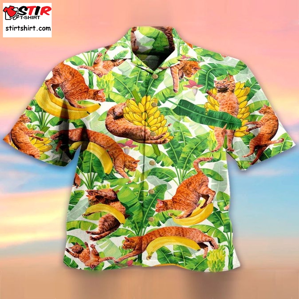 Cats With Banana Hawaiian Shirt Pre11590, Hawaiian Shirt, Cheap Funny Shirts, Gift Shirts, Graphic Tee  Cheap s