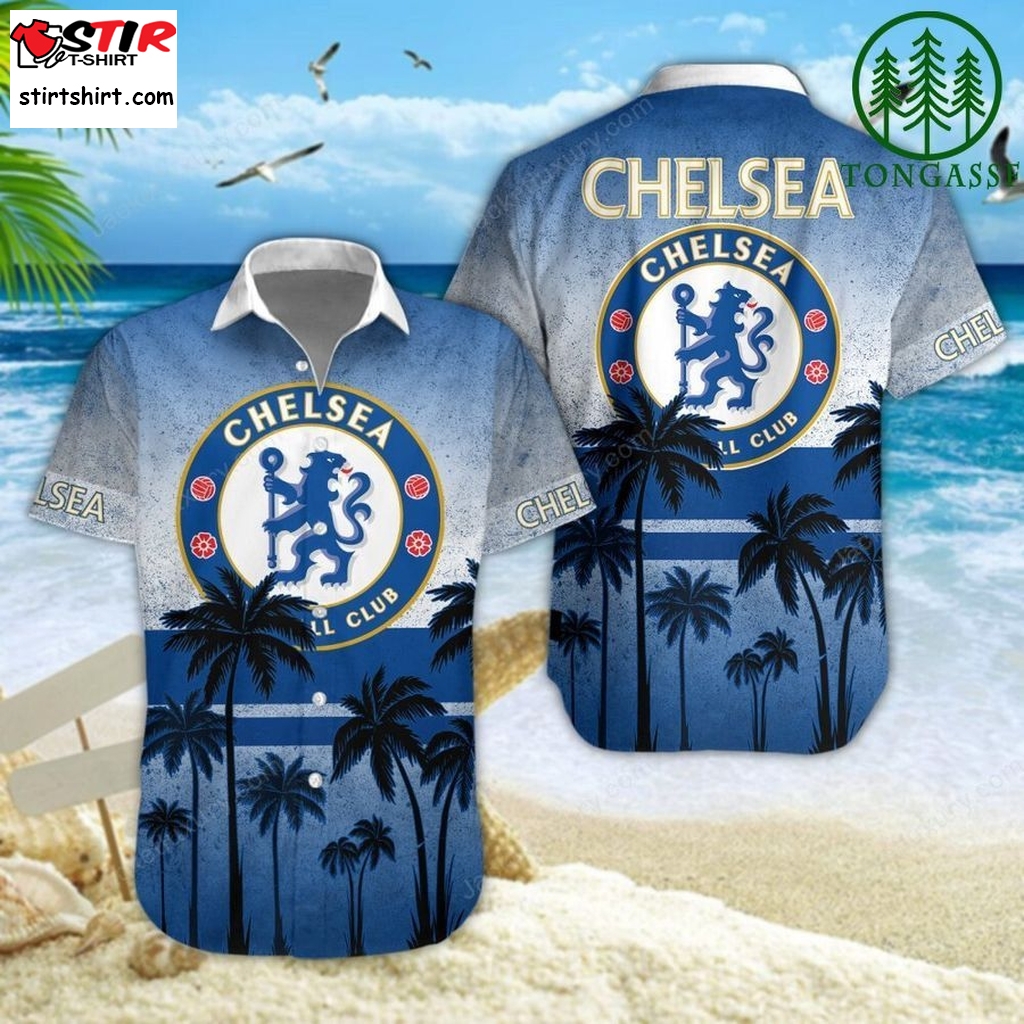 Chelsea The Blues Fc New Design Palm Hawaiian Shirt  s Blue