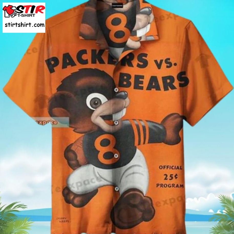Chicago Bears Vintage Art Packers Vs Bears Hawaiian Shirt  Chicago Bears 