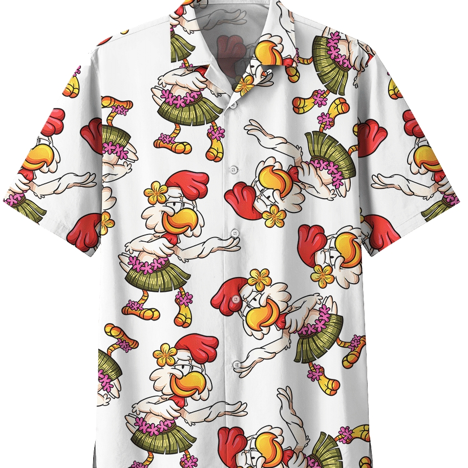 Chicken White Unique Design Unisex Hawaiian Shirt  Chicken 