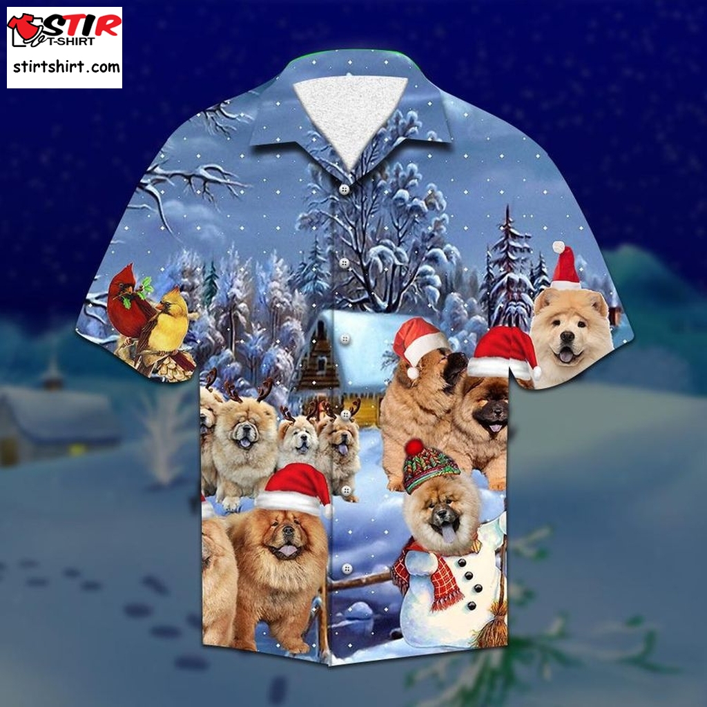 Chow Chow Christmas Hawaiian Shirt Pre13350, Hawaiian Shirt, Long Sleeve Funny Shirts, Gift Shirts, Graphic Tee  Long Sleeve s