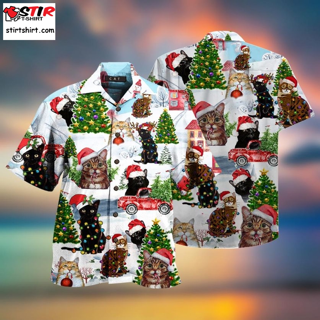 Christmas Cats Hawaiian Shirt Pre13309, Hawaiian Shirt, Beach Shorts, One Piece Swimsuit, Polo Shirt, Funny Shirts, Gift Shirts, Graphic Tee  Family s