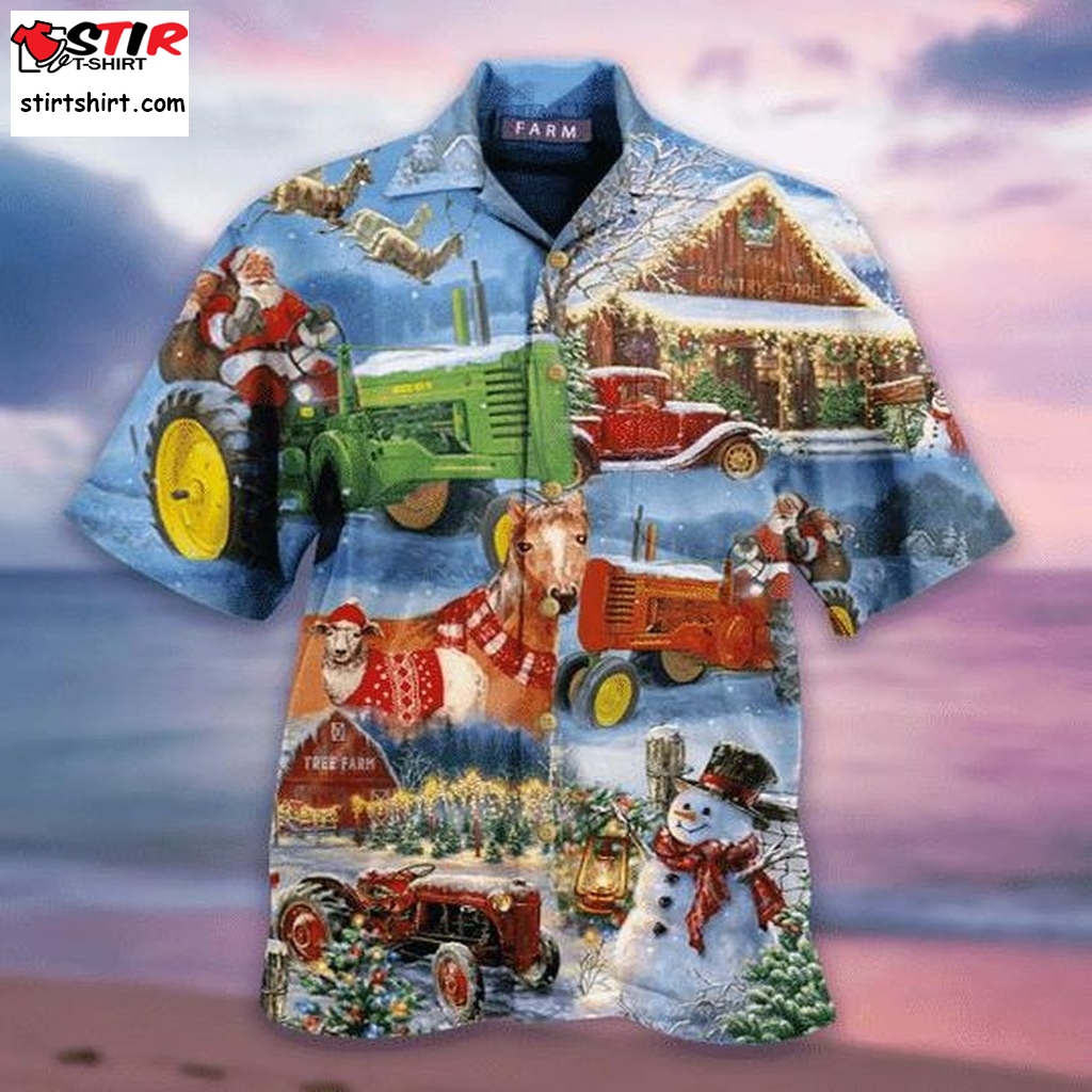 Christmas Farm Hawaiian Shirt Pre13347, Hawaiian Shirt, Beach Shorts, One Piece Swimsuit, Polo Shirt, Funny Shirts, Gift Shirts, Graphic Tee  Family s