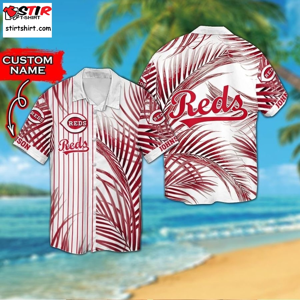 Cincinnati Reds Custom Personalized Short Sleeve Button Up Tropical Aloha Hawaiian Shirts For Men Women  s Red