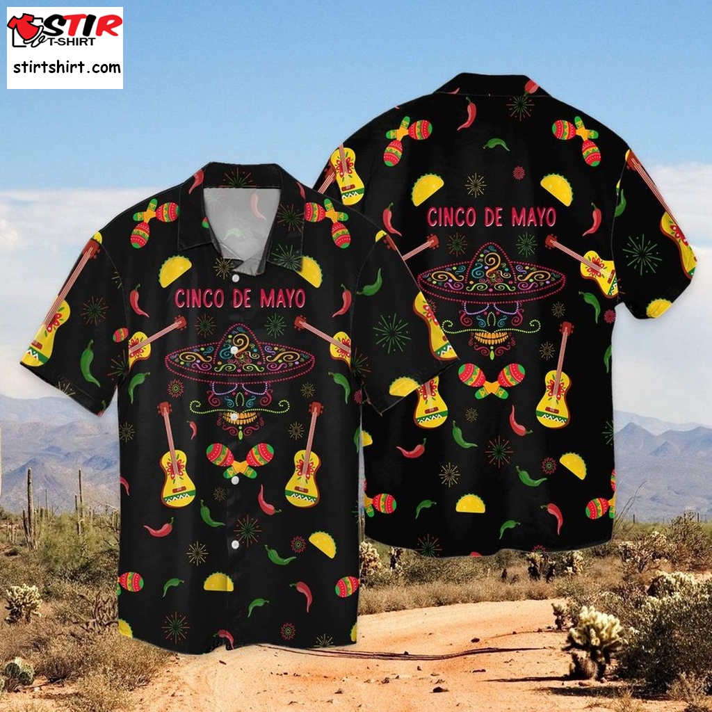 Cinco De Mayo Tacos Black Hawaiian Shirt Pre11705, Hawaiian Shirt, Gun Funny Shirts, Gift Shirts  Gun s