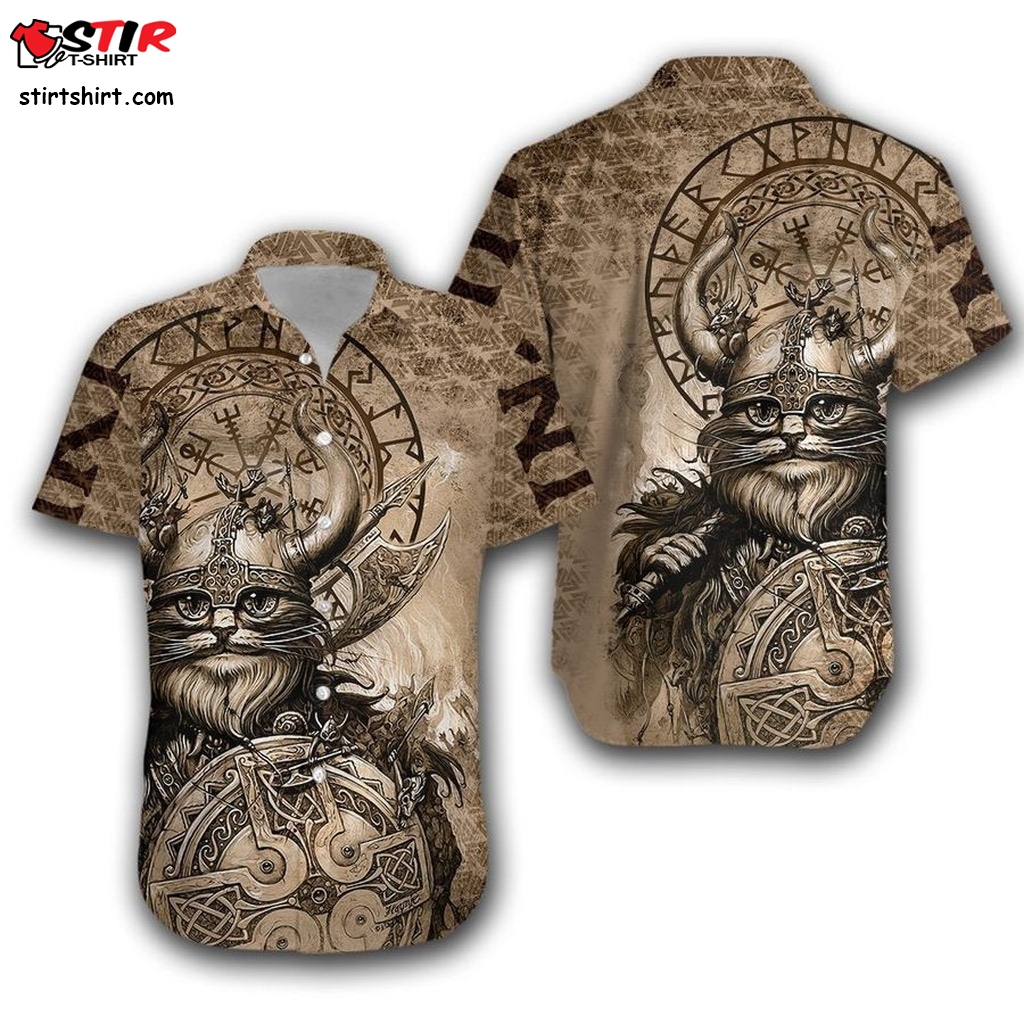 Classic Cat Viking Hawaiian Shirt Pre13328, Hawaiian Shirt, Beach Shorts, One Piece Swimsuit, Polo Shirt, Funny Shirts, Gift Shirts, Graphic Tee  Gun s