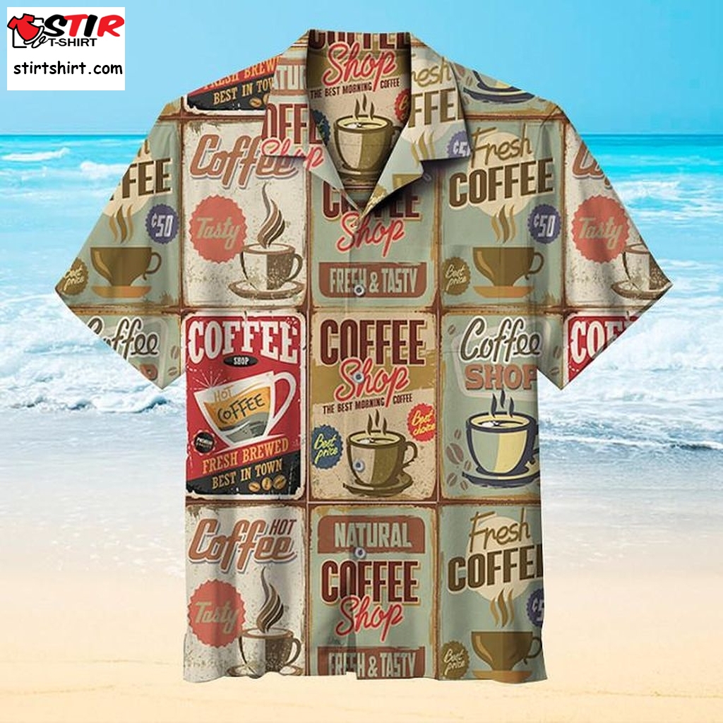Coffee Hawaiian Shirt Pre10321, Hawaiian Shirt, Beach Shorts, One Piece Swimsuit, Polo Shirt, Funny Shirts, Gift Shirts, Graphic Tee  Ladies s