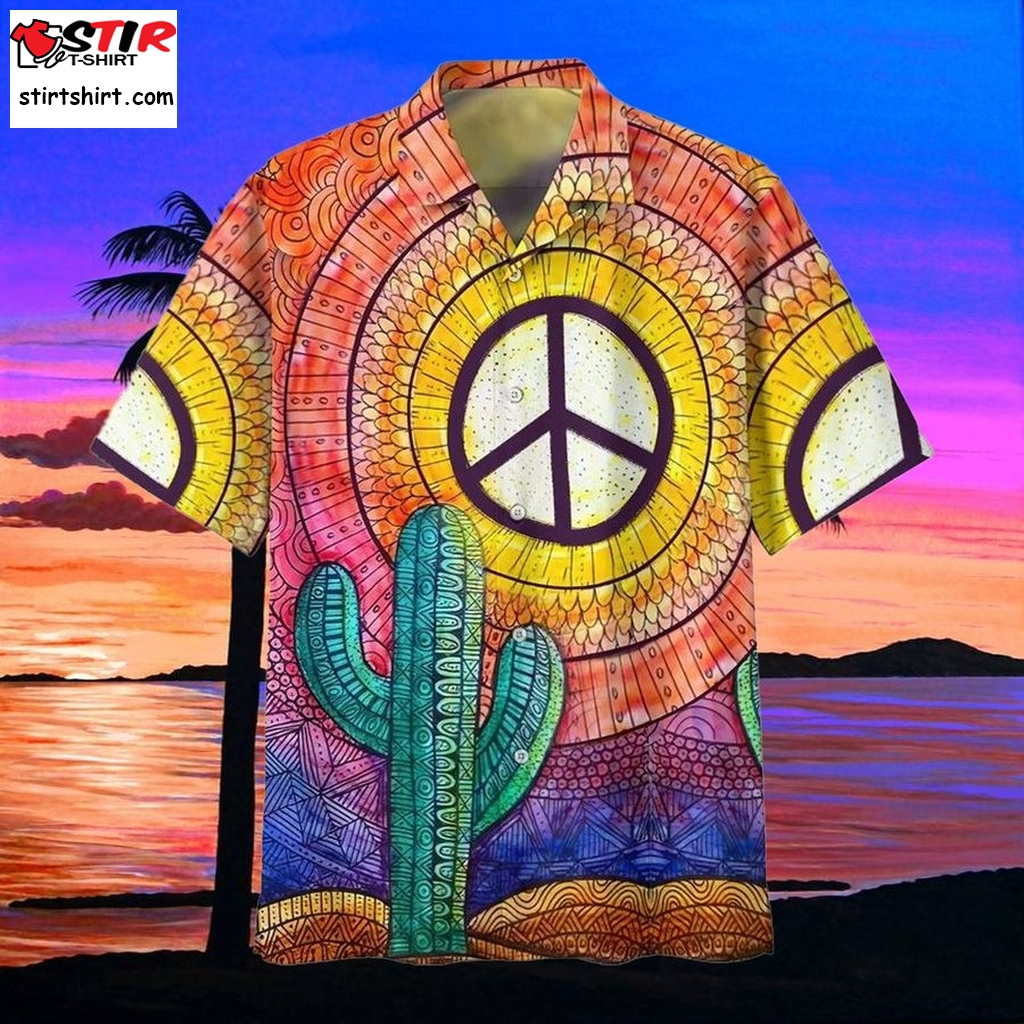 Colorful Artist Hippie Peace Lover Unisex Hawaiian Shirt, Summer Shirt, Vintage Unisex Hawaiian Shirt, Happy Hippie Hawaiian Shirt  Vintage s