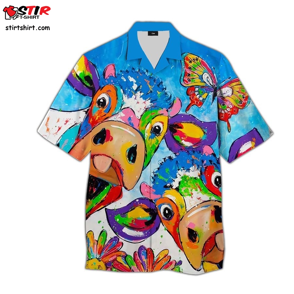 Colorful Cow Hawaiian Shirt Pre13335, Hawaiian Shirt, Beach Shorts, One Piece Swimsuit, Polo Shirt, Funny Shirts, Gift Shirts, Graphic Tee  Cheap s