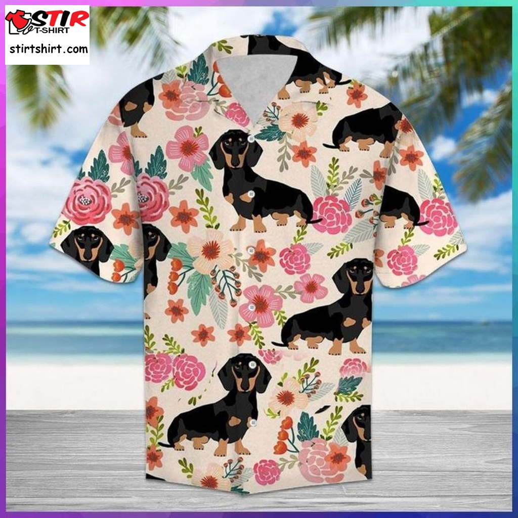 Colorful Dachshund Flower Hawaiian Shirt Pre11015, Hawaiian Shirt, Beach Shorts, One Piece Swimsuit, Polo Shirt, Funny Shirts, Gift Shirts  Cheap s
